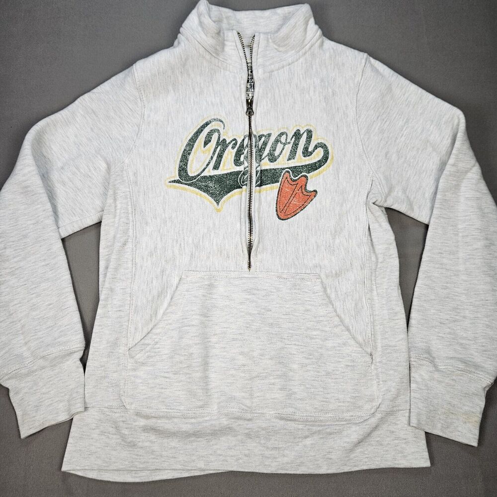 Oregon Ducks Women’s Half Zip Pullover Sweatshirt Rivalry Threads 91 Size Medium